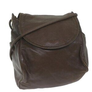 Authentic LOEWE Anagram Shoulder Bag Leather Brown